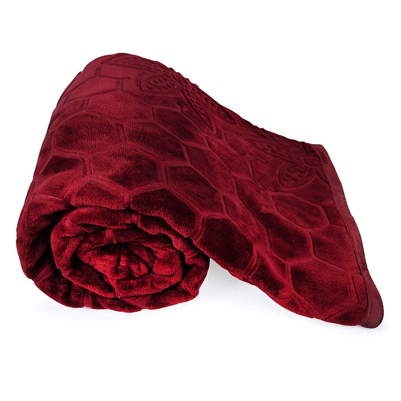 ACESQUARE Blanket for Single Bed | Mink Polyester 500 TC Winter Blanket/Comforter/AC Blanket/Quilt/Duvet/kambal for Single Bed. (Maroon, Single Bed)