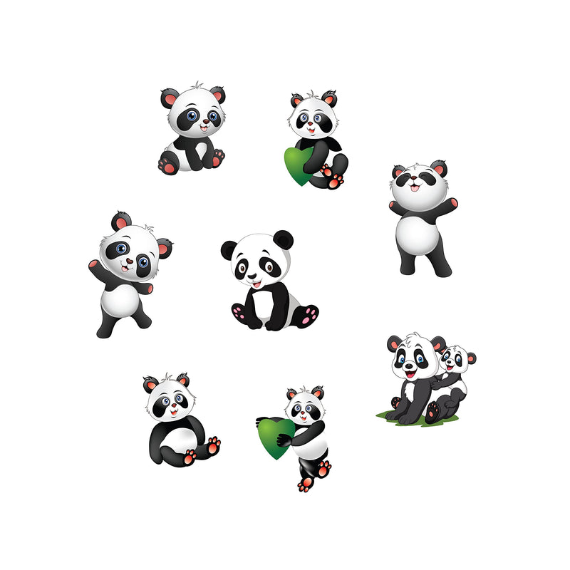 VVWV Cute Panda Wall Sticker Kids Learning Educational Wall Sticker Home Living Room Printed Wall Stickers L x H 75 x 80 Cms