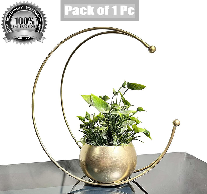 TAJ INDIA HANDICRAFTS Metal Design Vase Table Decoration Flower Vase gold powder coated (24x24) CM Flower pot for home Decoration Pack of 1 Piece