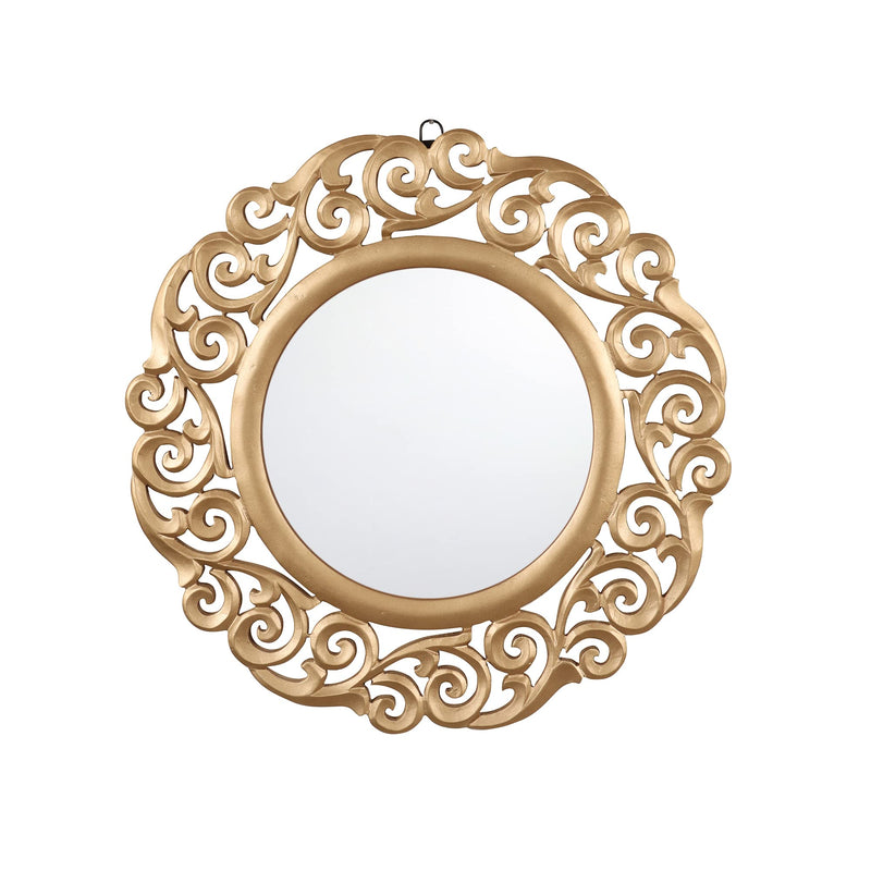 THE URBAN STORE Decorative & Hand Crafted Wooden Round Wall Mirror (50 x 50 x 2 CM)