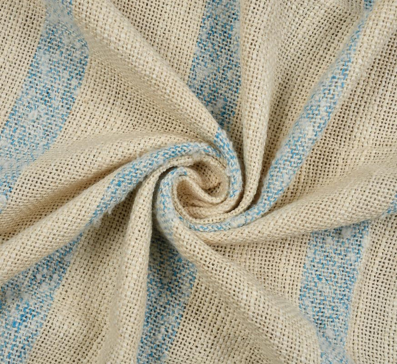 Fashion Throw 100% Cotton Handloom Throw Soft Blanket (FT_28) for Winter Warm Comforter/Throw | AC Blanket Sofa Couch Throw/Blanket_(125 x 150 Cms)_Beige/Blue.