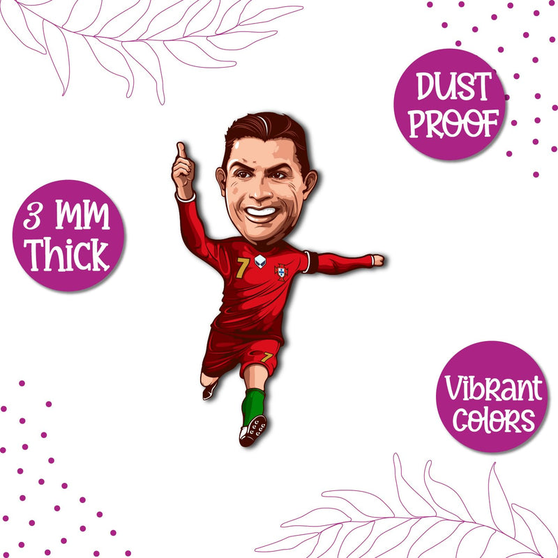 Bhai Please Ronaldo Wooden Fridge Magnet (Pack of 1) | Football, Soccer, Clubs, Sports | Gift for Husband, Boyfriend, Men, Football Fans |Birthday