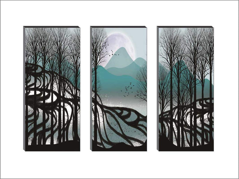 SAF 6MM MDF Board Sunrise Nature Landscape Multi-Effect Design Painting 15 Inch X 18 Inch BANFJ64