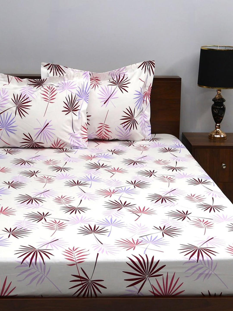 Bombay Dyeing Maple Super Queen Bedsheets, Palm Leaves Quilt Set