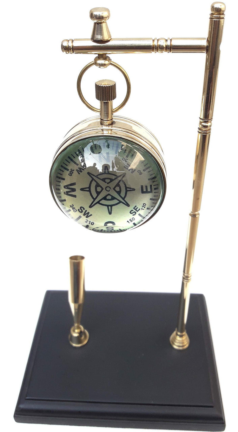 KV Collection Beautiful Table Clock with Pen Holder & Wooden Base. Exclusive Gifting idea.