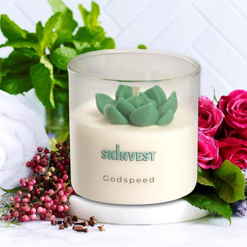 Skinvest Scented Candles | Rosemary Peppermint | 200 gm Soy Wax Candles | Upto 40 Hours Burn Time | Aroma Candles for Home Decor | Best Scented Candles Gift Set