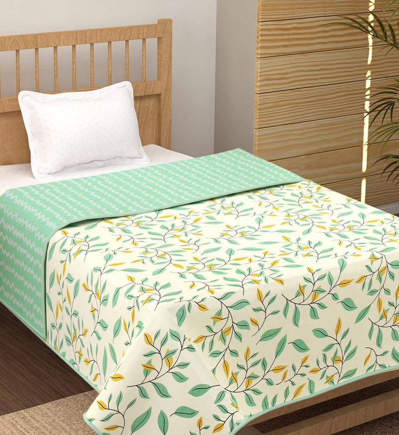 BSB HOME Cotton Super Soft Brushed Microfiber Cotton 2 Layer Breathable Single Bed Dohar Lightweight Summer | AC | All Season Blanket Dohar 84X96(Inches) 220 X 152 Flannel Dohar Light Green and Pista