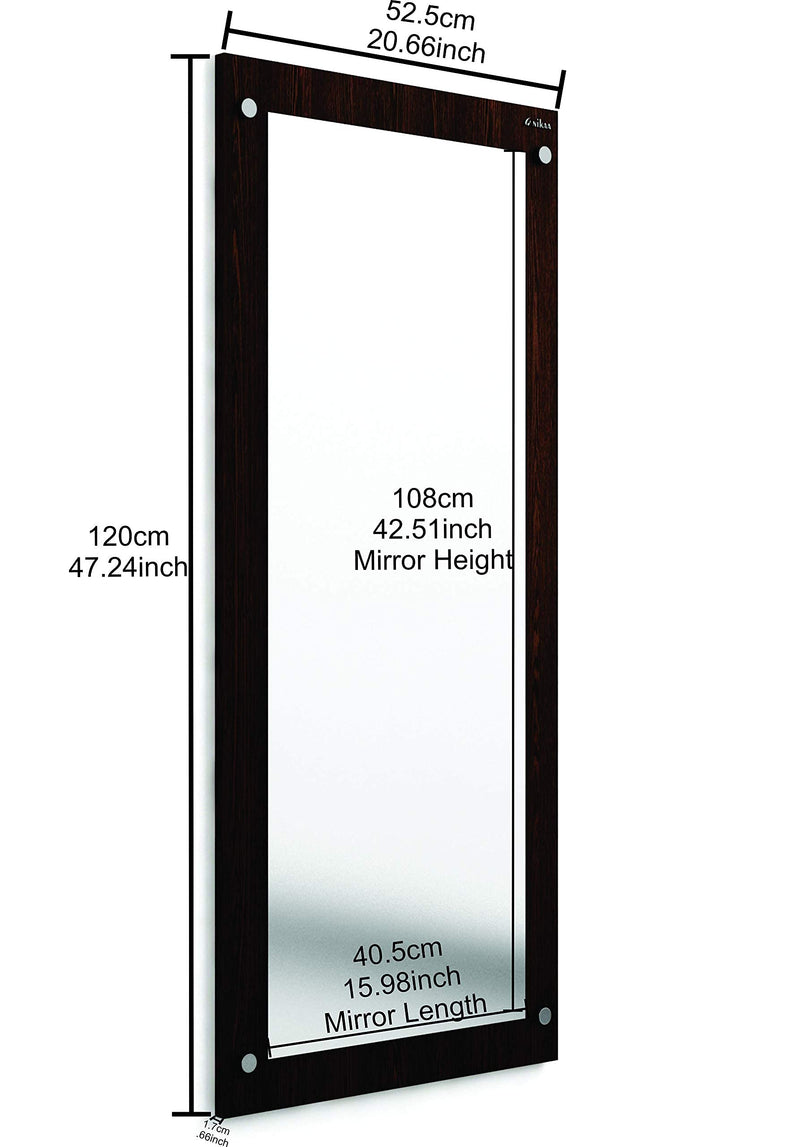 Anikaa Sofi Engineered Wood Dressing Full Length Rectangular Wall Mounted Mirrors (Wenge Big) Framed