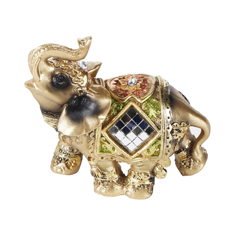 Akozon Elephant Statue Lucky Feng Shui Green Elephant Statue Sculpture Wealth Figurine Gift Home Decoration(S)