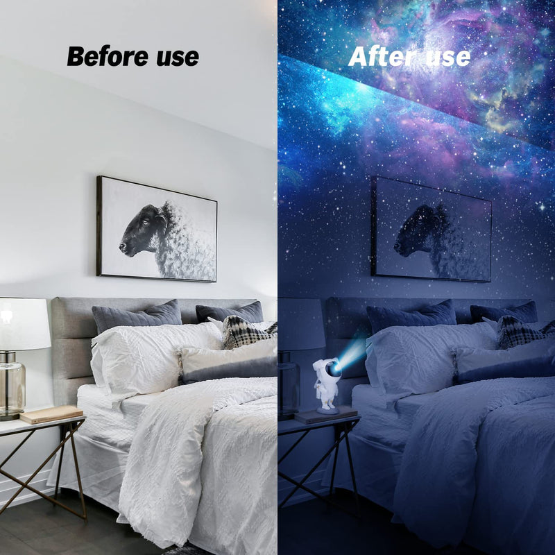 REFULGIX Astronaut Galaxy Projector with Remote Control - 360° Adjustable Timer Night Lamp, Kids Astronaut Nebula Night Light, for Baby Adults Bedroom, Gaming Room, Home and Party