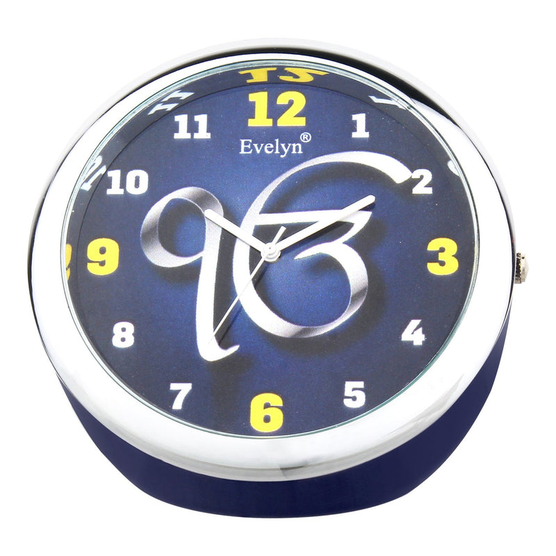 Evelyn Plastic Quartz Watch Analog Table Clock & Car Dashboard Size 45mm EVT-26, Blue