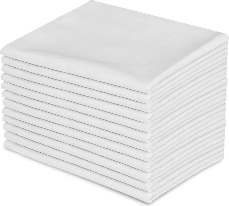 EOM Linens Twin Size Flat Sheets, T180 Thread Count Cotton/Poly, 66x104 in,White, (Pack of 6) Great for Home, Salons, Spas, Hotel, Institutional & Hospital use.