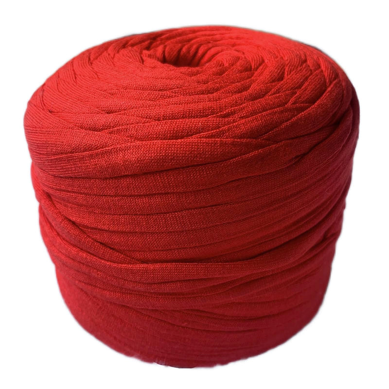 Crochet Now | Recycled Cotton-Polyester T-Shirt Yarn Cake for Crochet/Knitting 250 GMS (Red)