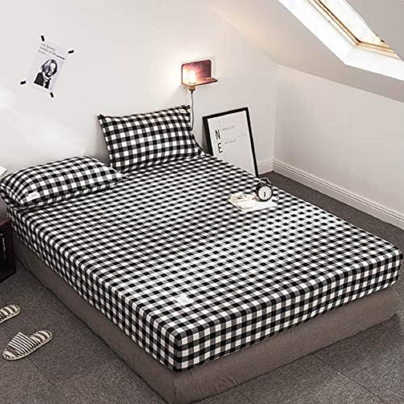 Deevine Craft 4 Inch Thick Pure Pu Foam Mattress Single High Density PU Foam Mattress Extremely Soft Cum Reversible Foldable Dual Comfort Mattress Gingham Plaid Black and White Check 72X35X4 Inches