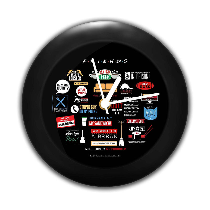 MCSID RAZZ Plastic Friends TV Series Infographic Table Clock - Official Licensed by Warner Bros, USA (Multicolour, 16.5 cmX 16.5 cmX4 cm)