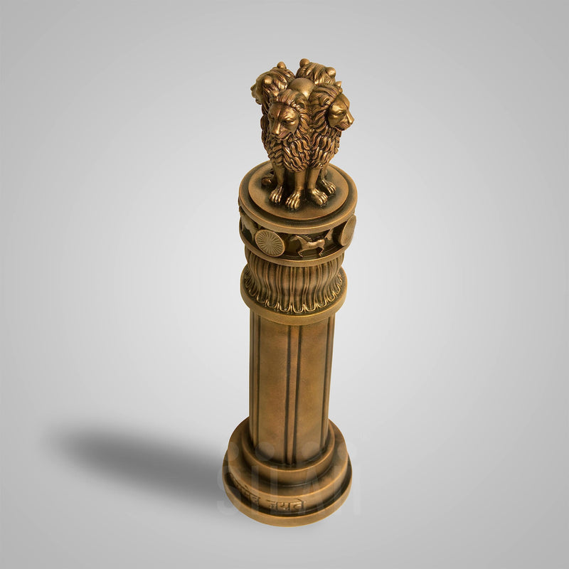 SILAII Ashoka Pillar Sculpture - 1 FEET, Antique Bronze Colour