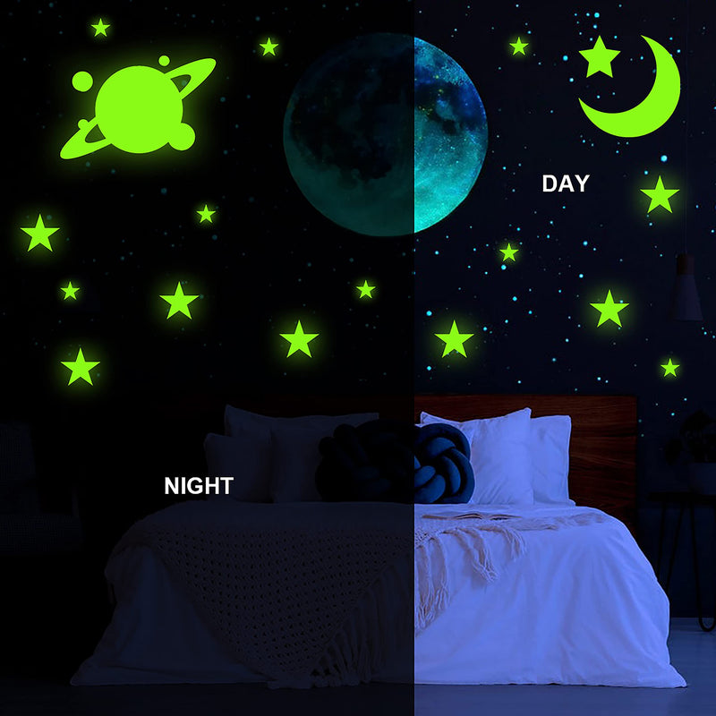 Ashamohar 29 cm Glow in The Dark Chandrayaan Star Moon Home Décor Shiv Shankar Sticker Self Adhesive Sticker (Pack of 1)