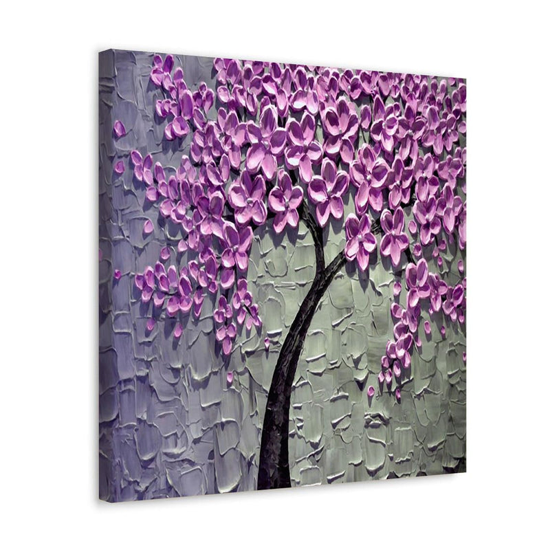 GADGETS WRAP Canvas Gallery Wrap Framed for Home Office Studio Living Room Decoration (17x17inch) - Pink Flower Tree 3D