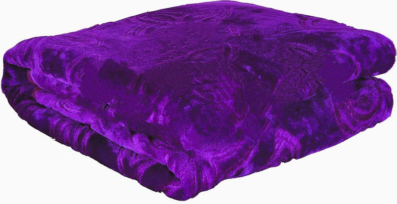 SHOPBITE Double Bed Mink Blanket King Size Heavy Winter Mink Soft AC Room Fleece All Weather Warm Kambal (Purple, Double Bed)