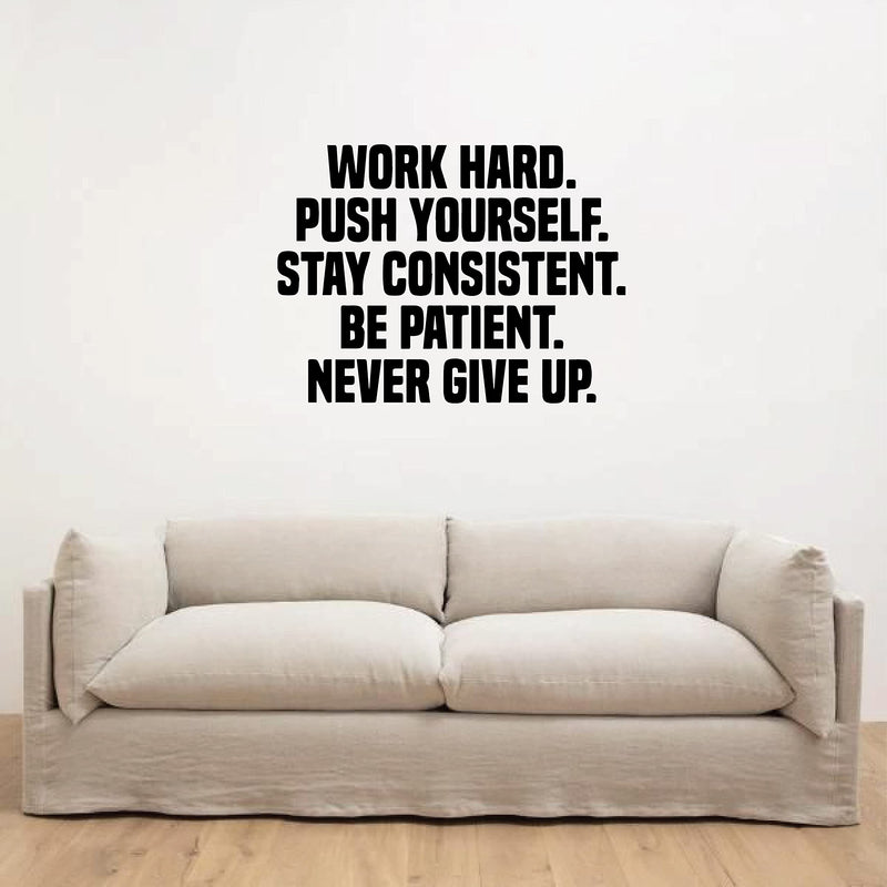 VVWV Never Give Up Quotes Wall Stickers Motivational Kids Bedroom Living Room Home Restaurant Oil Proof Vinyl Decals Wall Decoration L X H 45 X 33 Cms