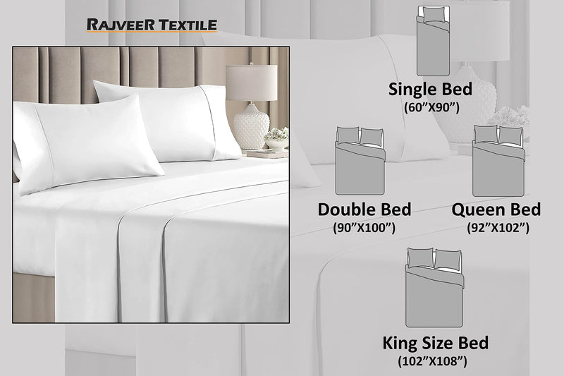 RAJVEER TEXTILE Stylish Homes Pure Microfiber Light Weight Soft & Easy Care Bedsheet King Size (102" x 108") with 2 Piece Pillow Cover Size(18"x28")-Navy Blue