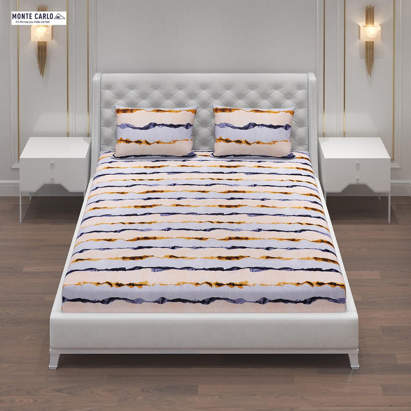 MOCA by Monte Carlo 120 TC Queen Size 2 Bedsheet with 4 Pillow Cover Set (23BS-DAZZLE-60)