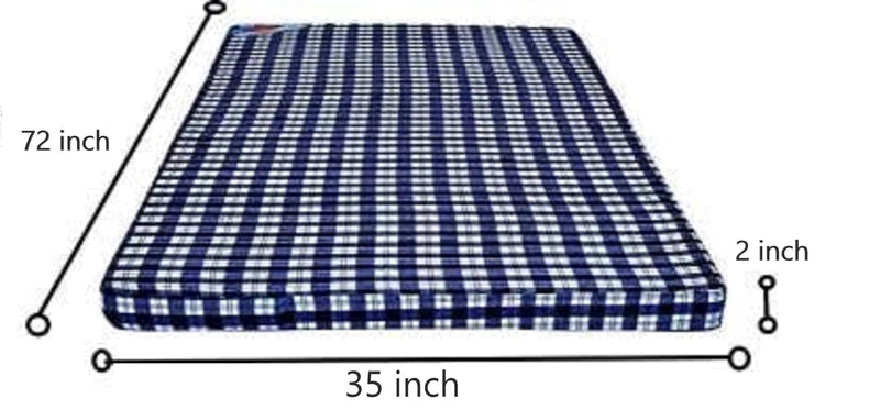 CHILLI BILLI Pure PU Foam Extra Soft Folding Mattress Cum 2 inch Single Bed for Travel, Picnic (72x35x2 Inch, 6X3X2 Feet)