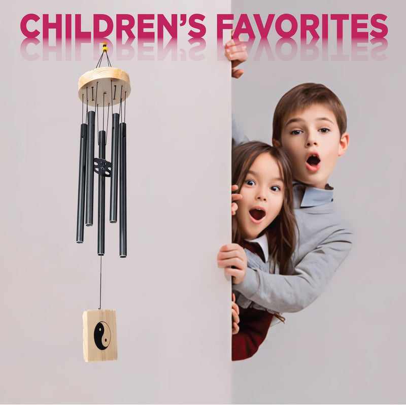 AATHIRVILLA Wind Chimes for Home Balcony Decorations | Positive Sound Energy in Home | Deep Tone Soothing Melodic Tones | Create a Zen Atmosphere in Home | Classic Black Metal Pipes with Wind Catcher