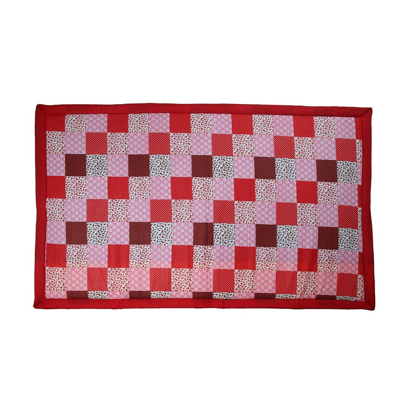 CRAFT OF INDIA - Foldable Mat Korai River Grass (5 X 6.5 ft, Red Cotton Fabric) with 20MM Soft Foam Comfort Cushion and Portable Mattress