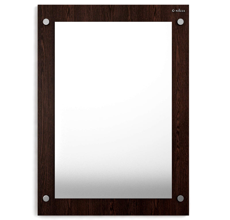 Anikaa Oliva Engineered Wood Plain Dressing Rectangular Wall Mounted Mirror (Wenge)