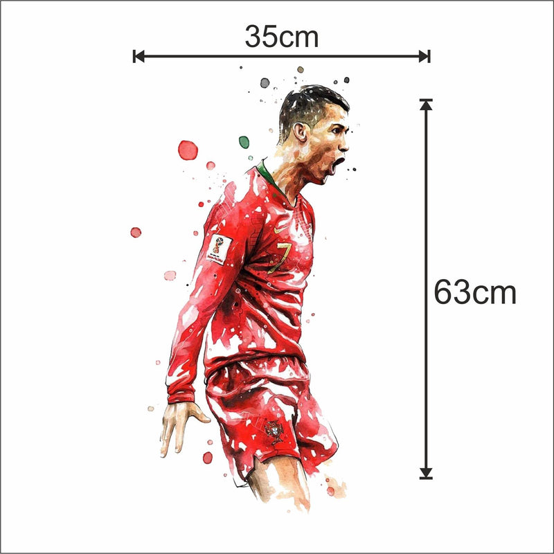 Sticker Yard Ronaldo Vinyl Wall Sticker for Living Room/Bedroom/Office and All Decorative Wall Stickers Size 35X63CM