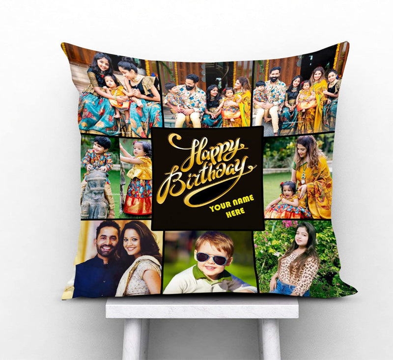 MUKESH HANDICRAFTS Photo Cushion/Pillow for Gift to Husband,Wife,Mother,Father,Girl, Boy,Best Friend On Birthdays,Valentine,Rakhi with Filler 12X12 Inches, Multi, Style 34(Polyester)