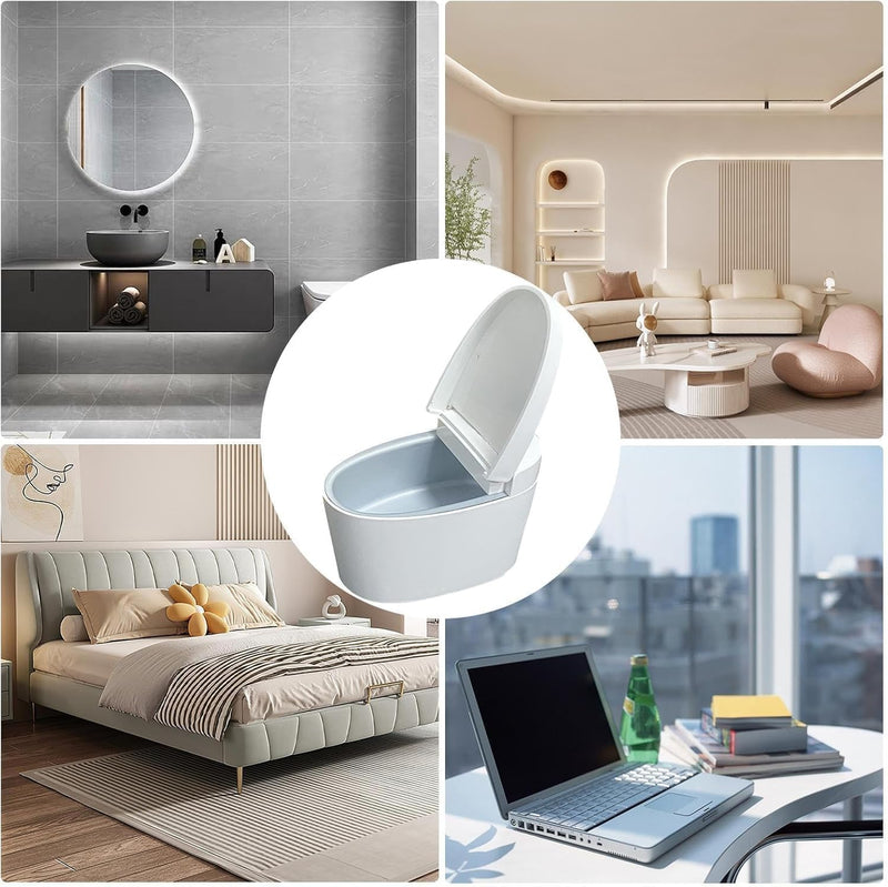 Divik Wall Mounted Toilet Shape Cigarette Ashtray Desktop Ashtray Smokeless Outdoor Ashtray with Lid Suitable for Indoor, Bedroom, Hotel, Bathroom, Office (1Pcs)