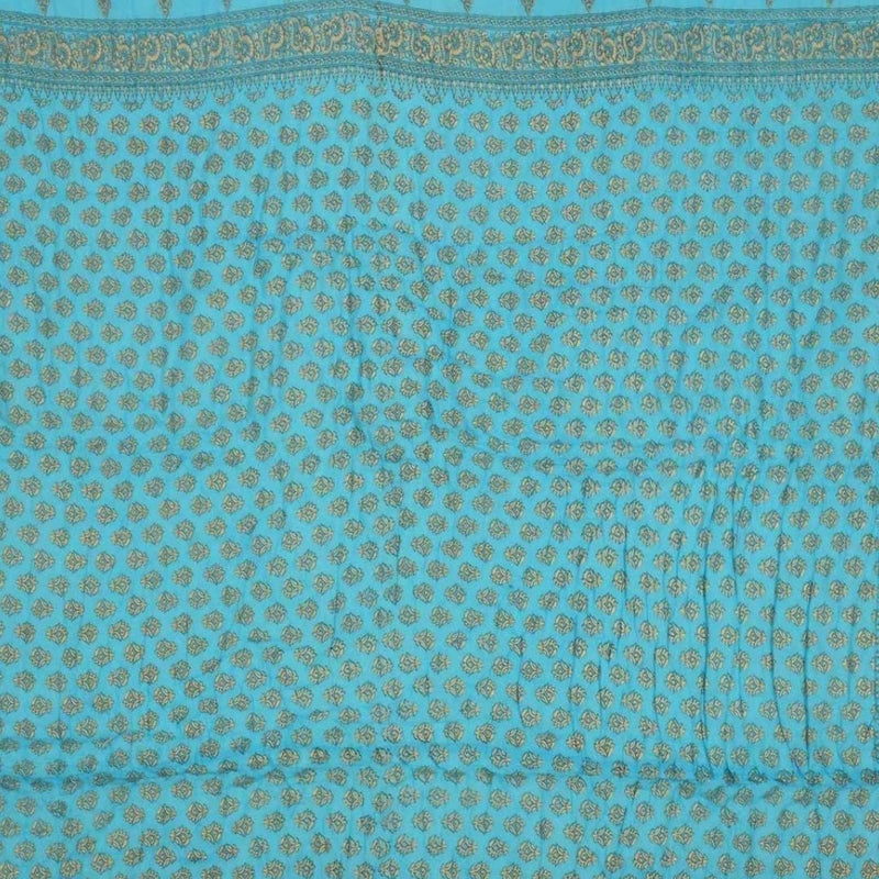 THROW KING Traditional Hand Made Floral desing pure cotton Single Bed Jaipuri Razai Comforter Cotton Quilt (Turquoise), breathable,Soft Blanket,Dohar,Quilt Pack of 1