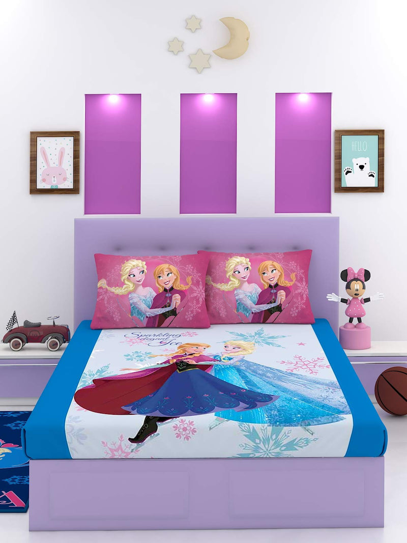 Athom Trendz Disney Frozen Cotton Double Bedsheet 270 x 270 cm