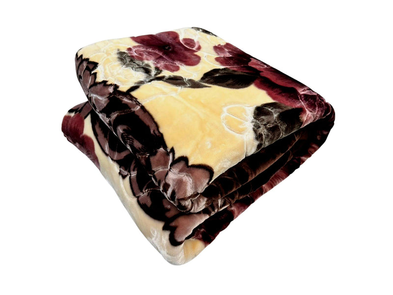 Signature Blanket Comfy Gold Premium 2 Ply Double Bed Blanket (Choco)