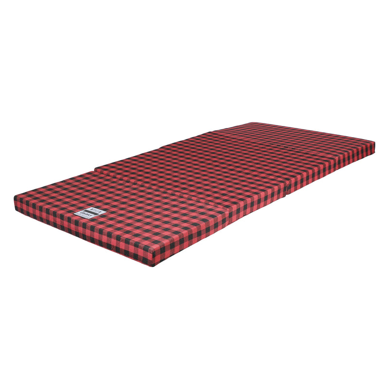 COLOFLY 3 Inch Dual Comfort Reversible Foldable UHD Foam Single Bed Mattress (4 Fold, Red & Black)