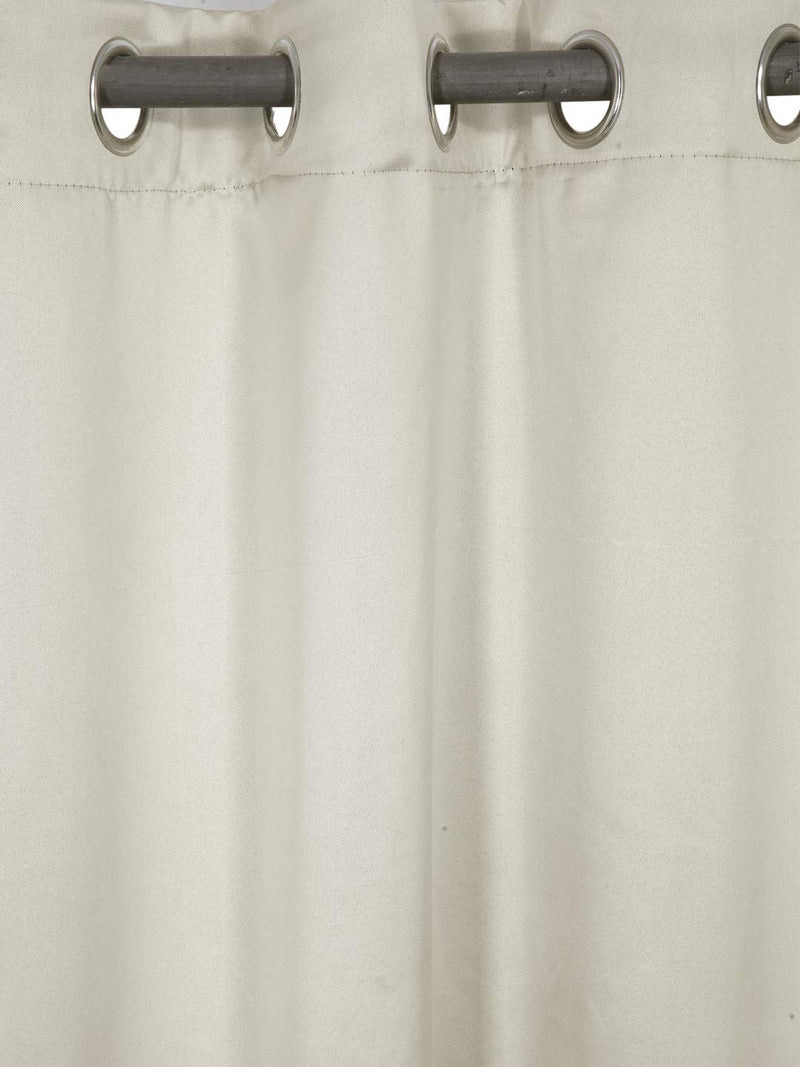 Home Sizzler 1 Piece 100% Blackout Eyelet Polyester Door Curtain, 7ft, Cream