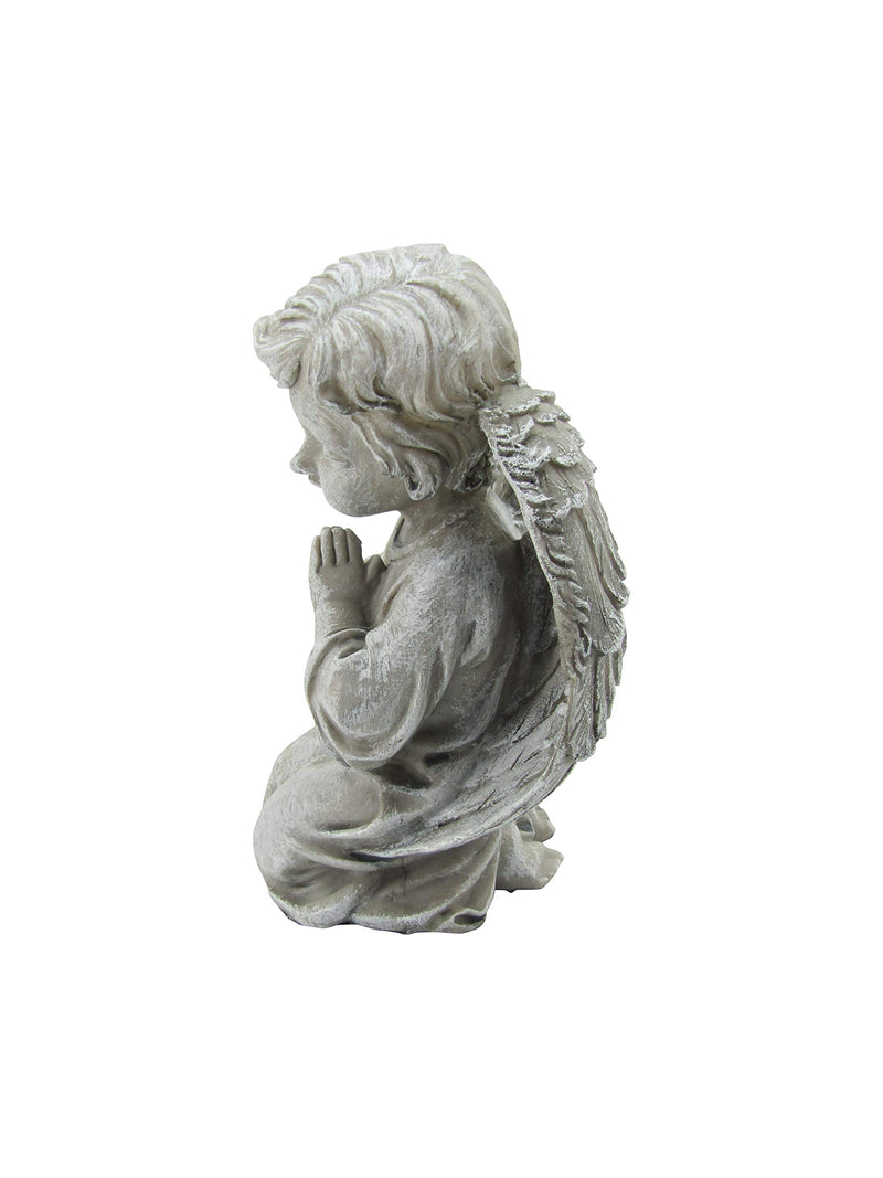 Comfy Hour Resin 8" Angel Kneeling Praying Figurine, Gray