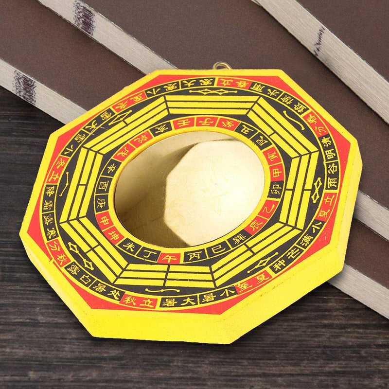 Biitfuu Traditional Lucky Chinese Wood Bagua Mirror Feng Shui Convex Concave Bagua Mirror for Home Business Good Luck(4 inch-Concave)