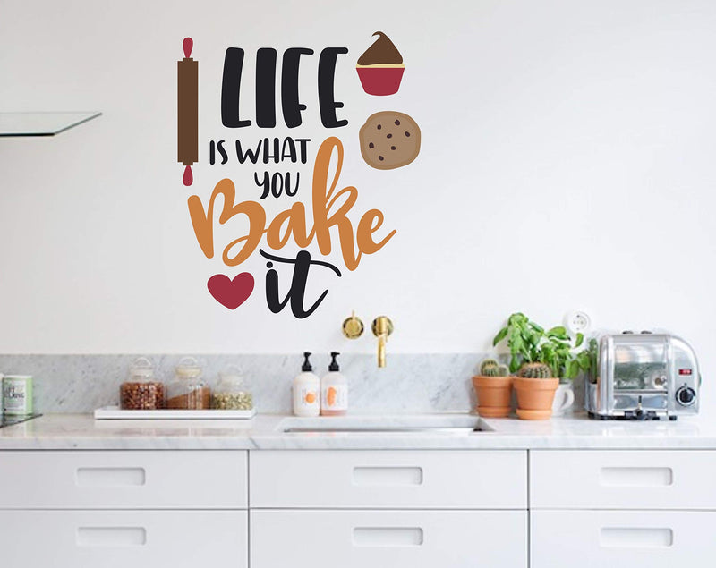 Sticker Hub Life is What You Bake Decorative Wall Sticker Size:-76cmx54cm AS492