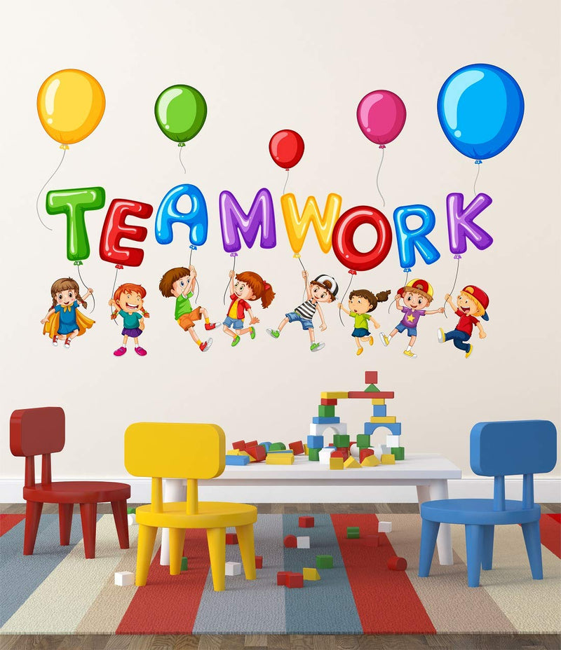 Tuffuk Team Work Large Vinyl Wallstickers for Home Decorations(90 cm x 50 cm)5TZ0145