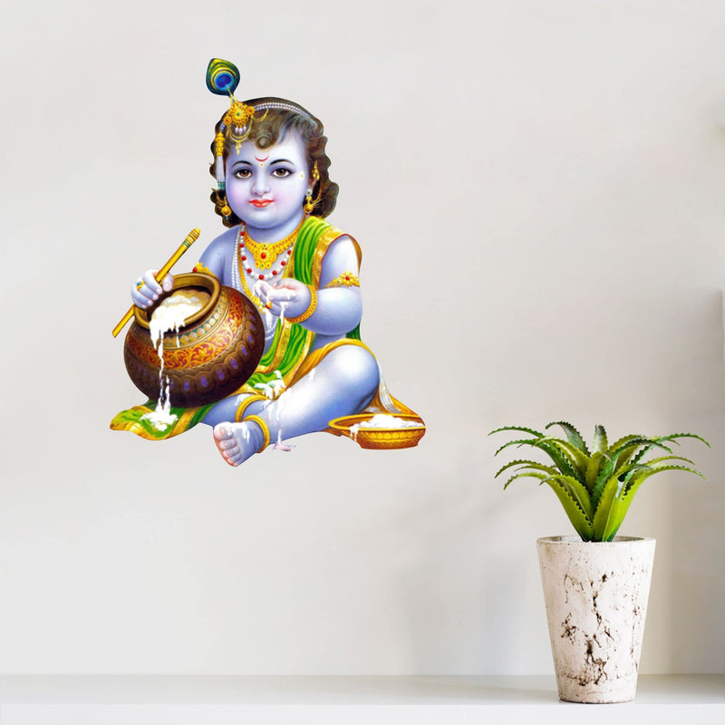 Delight Art Little Shree Krishna Design Wall Sticker Size - ( 43*56 ) cm Model id - ( DAMC00693L )