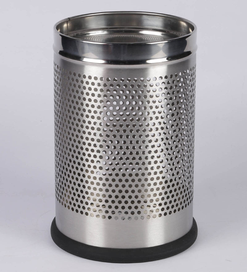 PARASNATH Stainless Steel Perforated Open Dustbin - Silver, 5 L (7"X10" Inch)