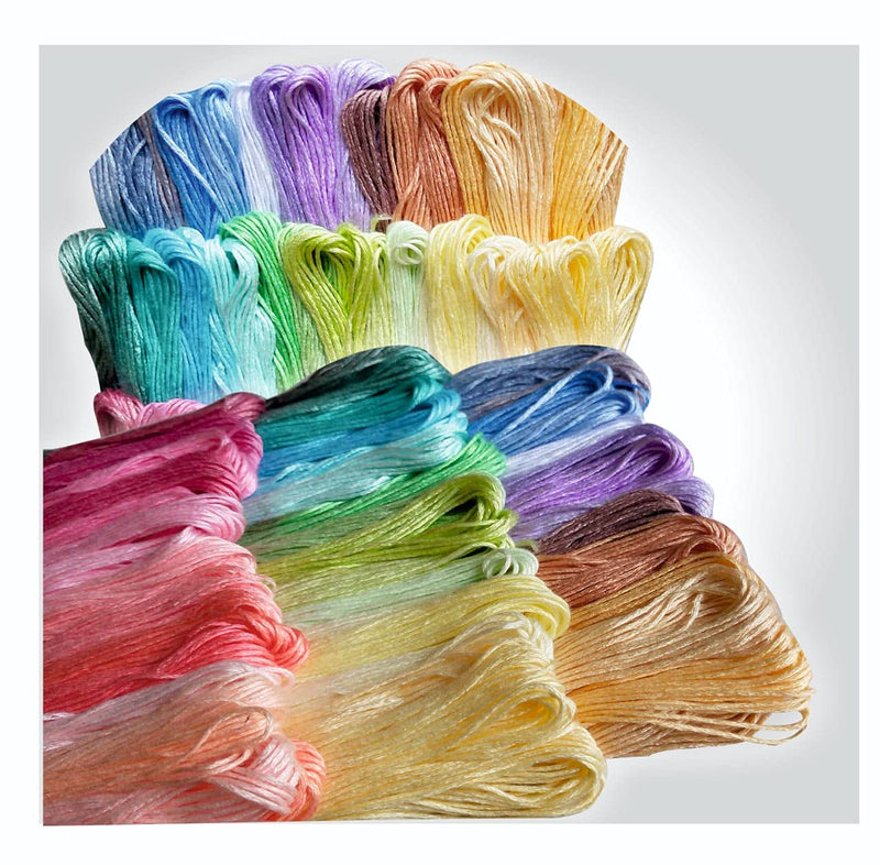 Boss poly® Embroidery Floss Skeins Cross Stitch Thread Friendship Bracelets Crafts Floss Light Shade 50 Colour 50 Pcs Pack