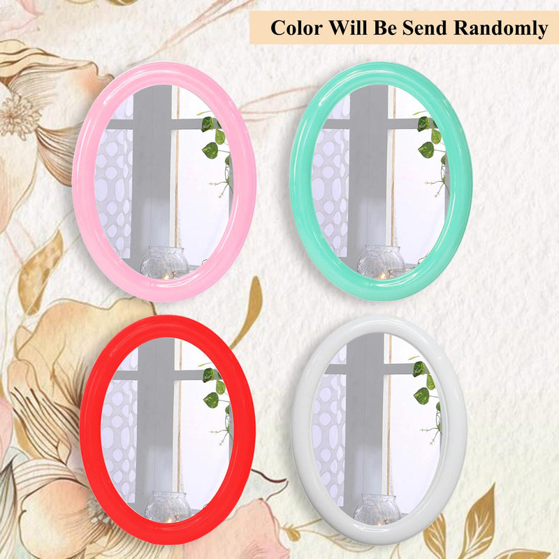 Confidence 4 Pcs Wall Hanging Mirror, Framed, Oval Shape for Bathroom