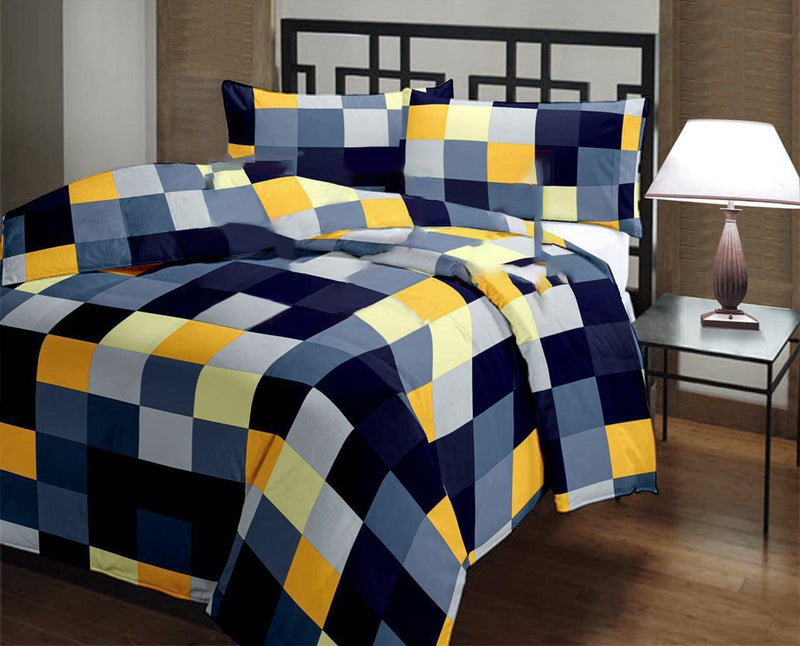 SVT Reversible multi color polyCotton Dohar/Ac Blanket - Single Bed (Checkered, Single)