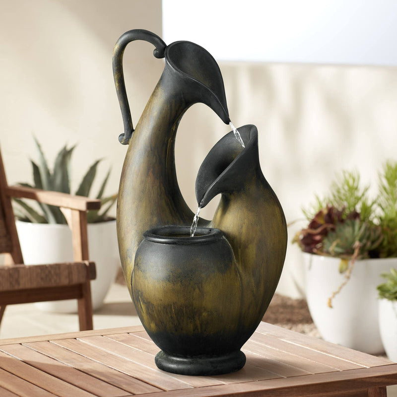 Weathered Jug Tabletop Fountain by John Timberland