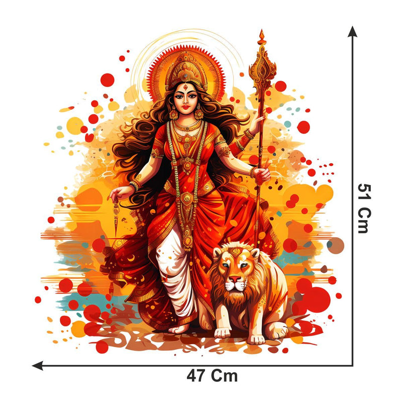 Decor Kraft Durga Maa Wall Sticker & Decal Vinyl Sticker 50 cm x 46 cm,Multicolour