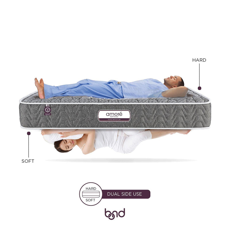 Amore Bond Dual Comfort 5.5 inch High Resilience & Rebonded Foam Orthopedic King Size Mattress 78x72x5.5.